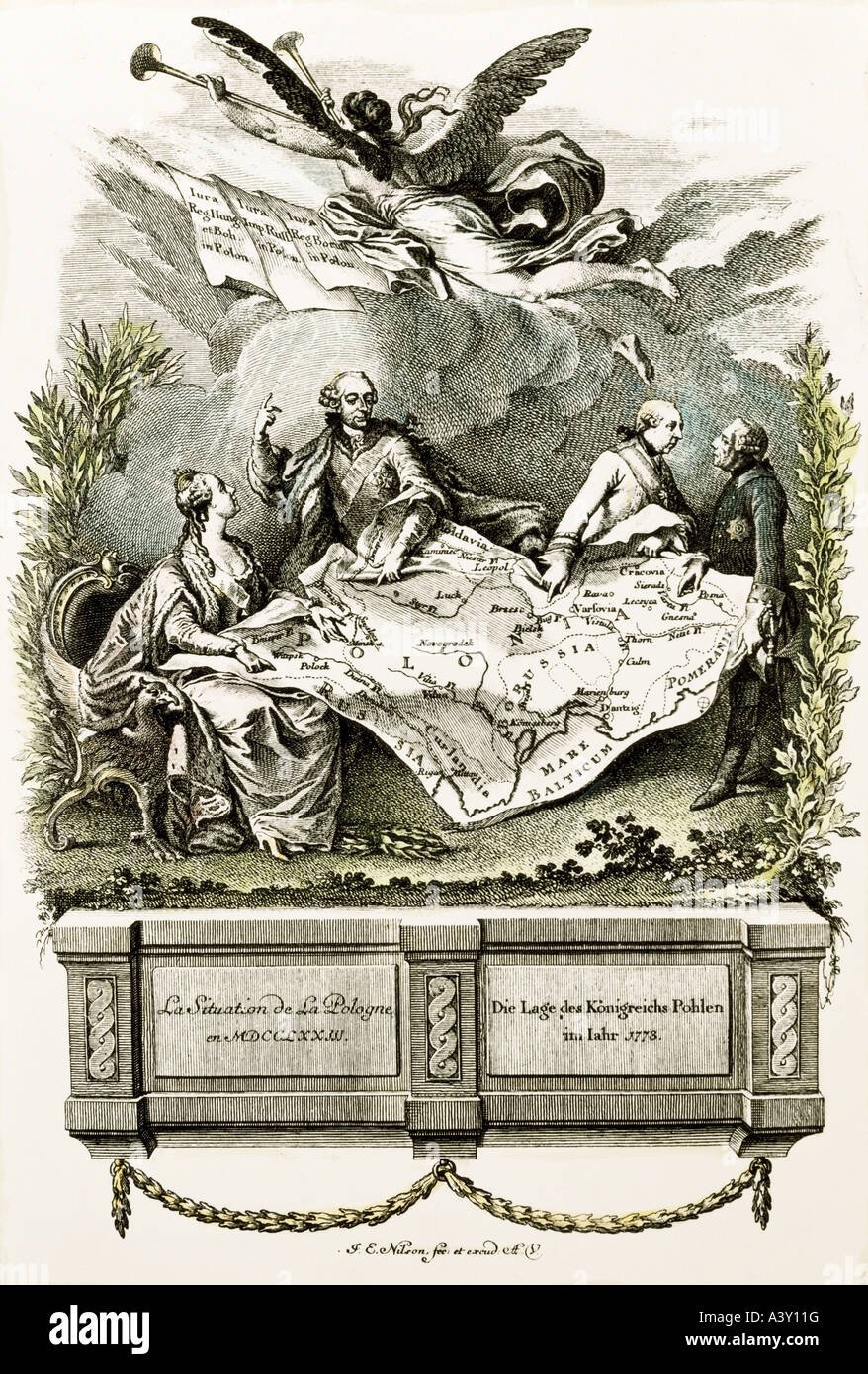 Géographie / voyages, Pologne, partitions, première partition, 1772 Copyright de l'artiste n'a pas à être effacée Banque D'Images