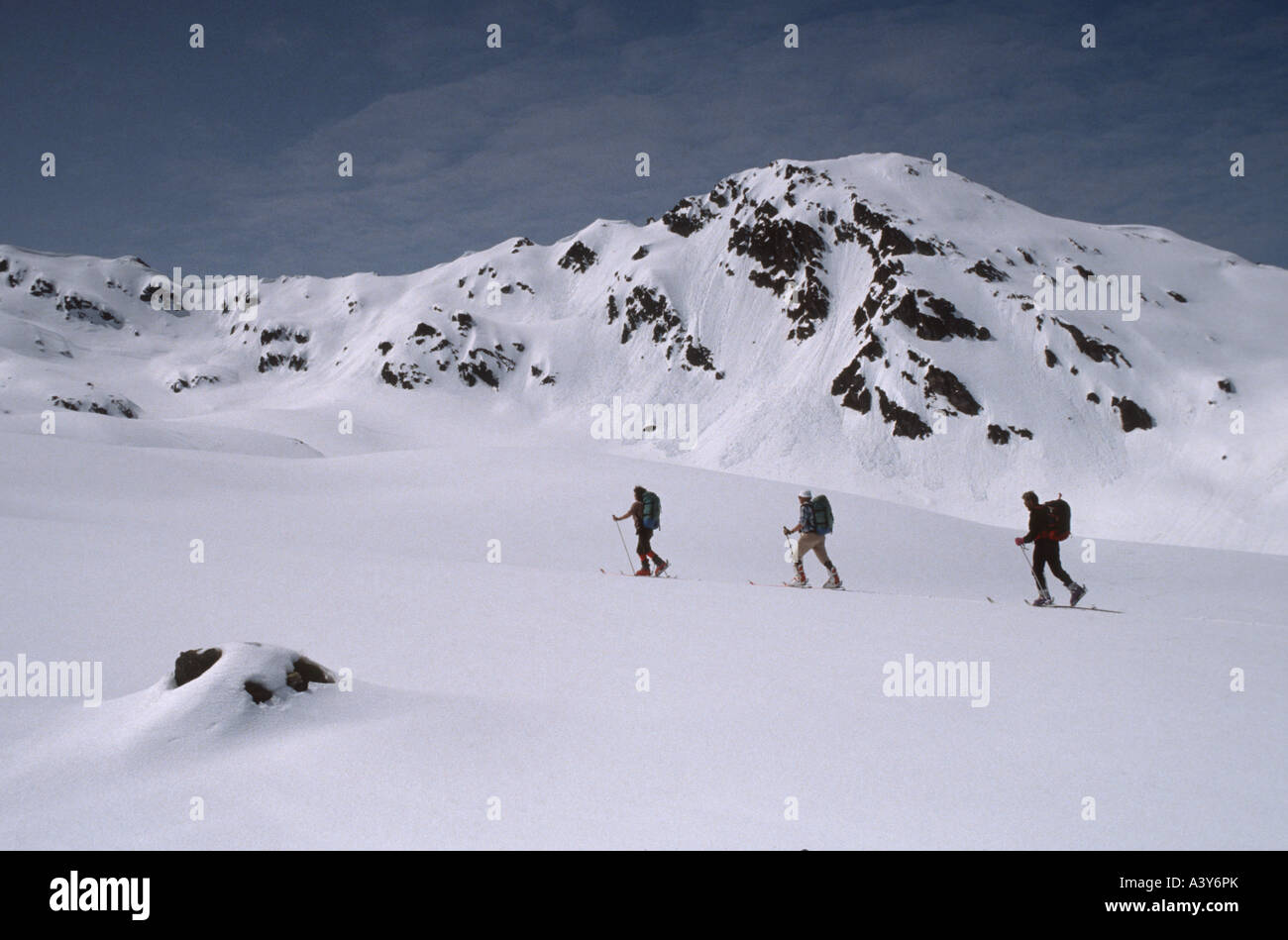 Les touristes de ski, l'Autriche, le Tyrol, Kitzbueheler Alpen Banque D'Images