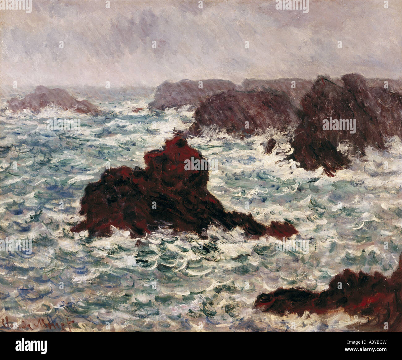 'Fine Arts, Monet, Claude, (1840 - 1926), peinture, "Belle Ile en mer', ('l'état de la mer'), 1886, huile sur toile, 61 cm x 74 cm, B Banque D'Images 'Fine Arts, Monet, Claude, (1840 - 1926), peinture, "Belle Ile en mer', ('l'état de la mer'), 1886, huile sur toile, 61 cm x 74 cm, B Banque D'Images