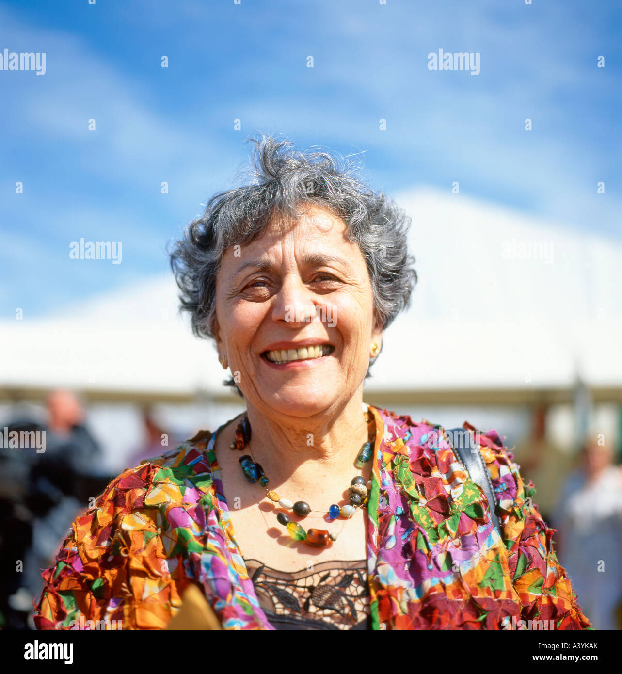 Auteur Arlene Alda portrait, épouse de l'acteur et réalisateur Alan Alda au 2006 Guardian Hay Festival, Hay-on-Wye, au Pays de Galles, Royaume-Uni Banque D'Images