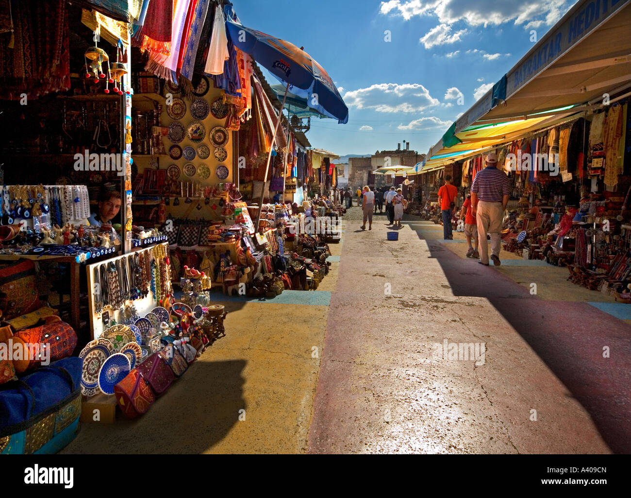 La ville souterraine de Kaymakli bazar par la Turquie Cappadoce Banque D'Images