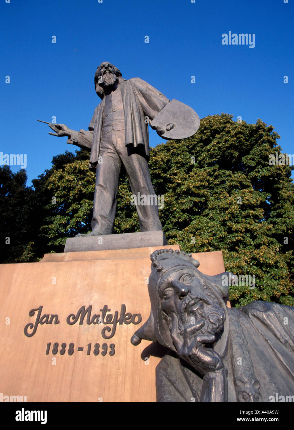 Monument de Varsovie Pologne polonais Jan Matejko peintre plus prestigieux 18381893 Stanczyk a été un fou du roi Sigismond I Banque D'Images