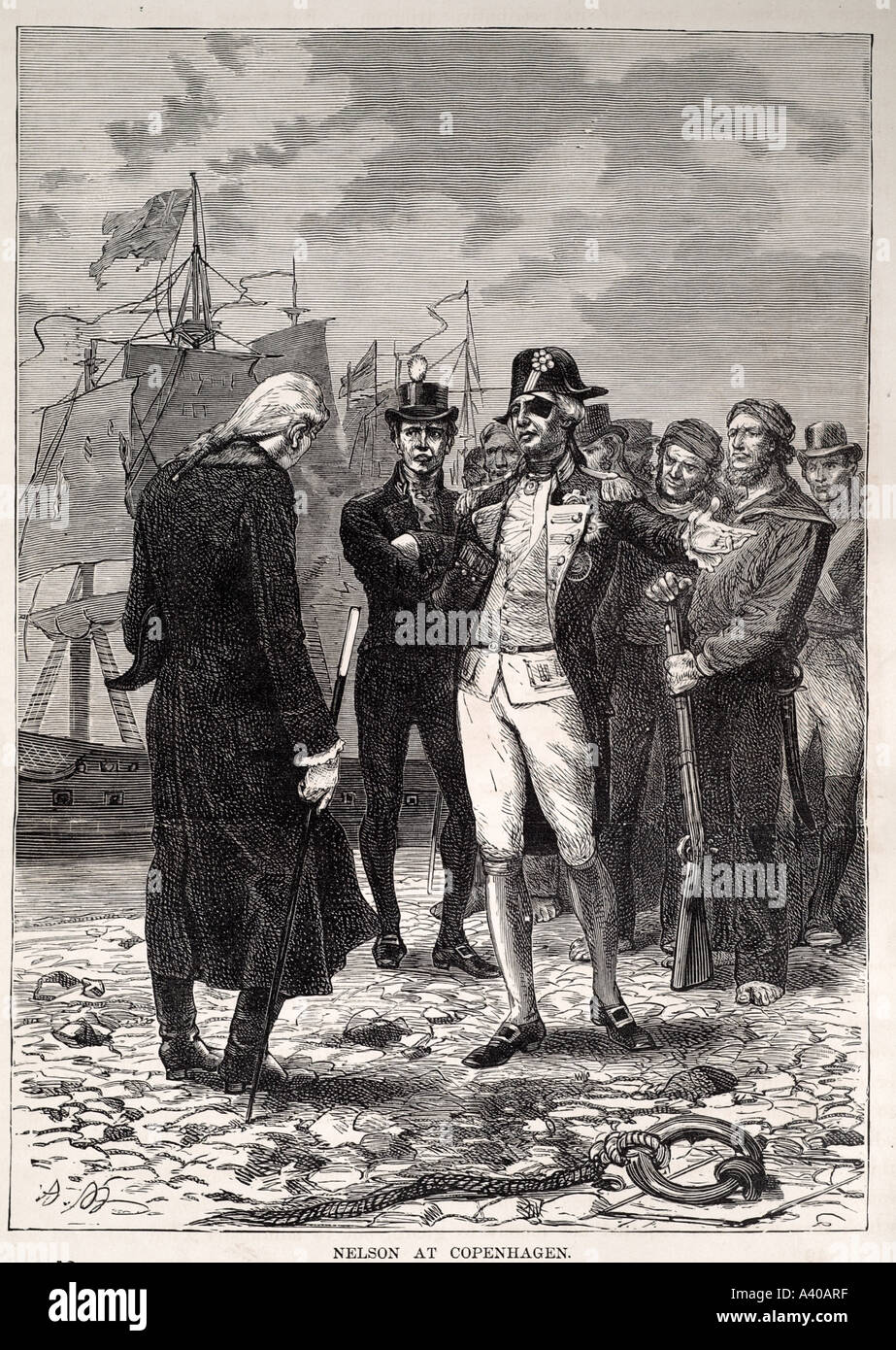 Lord Horatio Nelson à Copenhague 1801 bataille navale France guerre défaite victoire victoire danois Danemark Banque D'Images