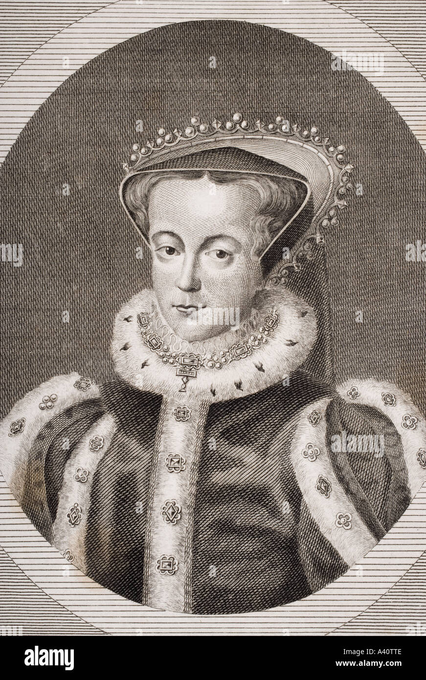 La Reine Marie I, 1516 - 1558. Reine d'Angleterre et l'Irlande. Gravée par Howe Banque D'Images
