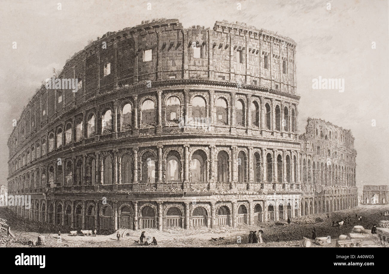 Le Colisée, Rome, Italie au milieu du xviiie siècle. Banque D'Images