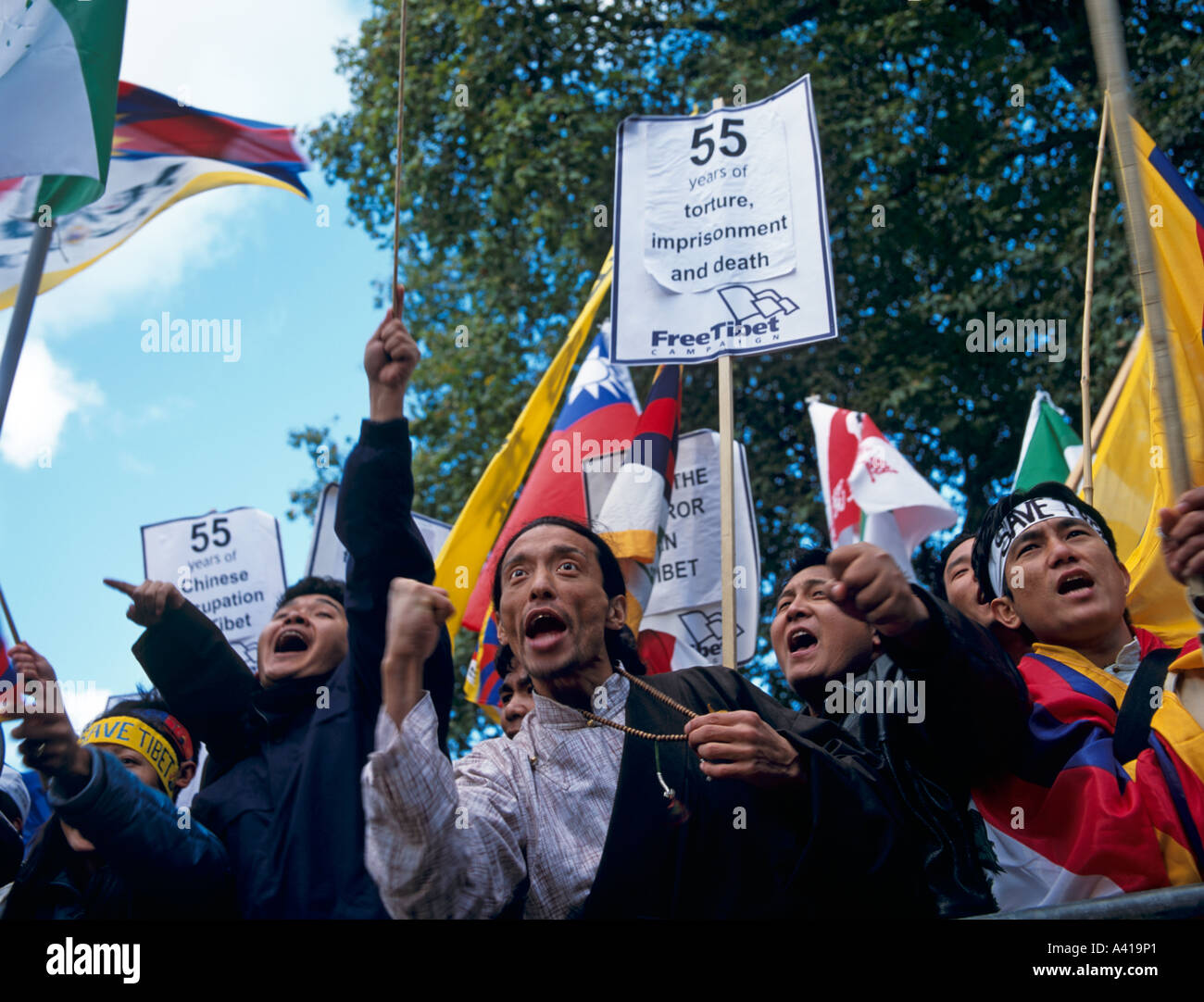 Démo Free Tibet à Londres Royaume-Uni Europe Banque D'Images