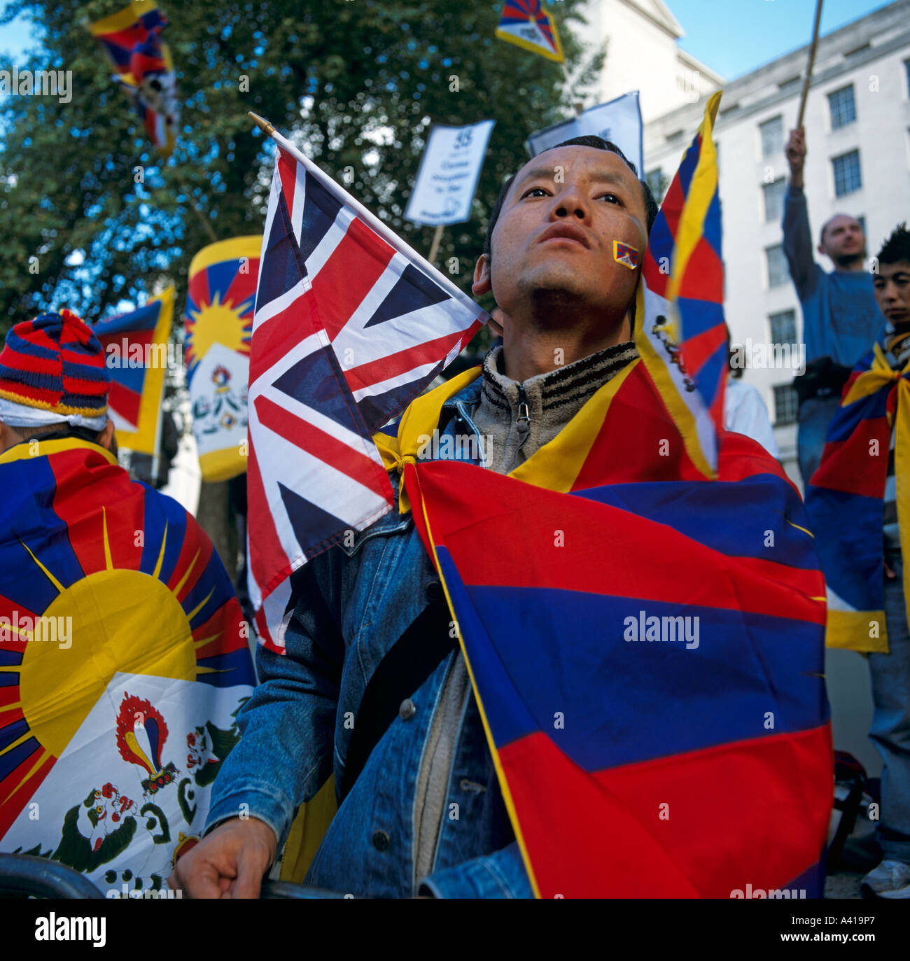 Démo Free Tibet Europe Royaume-Uni Londres Banque D'Images