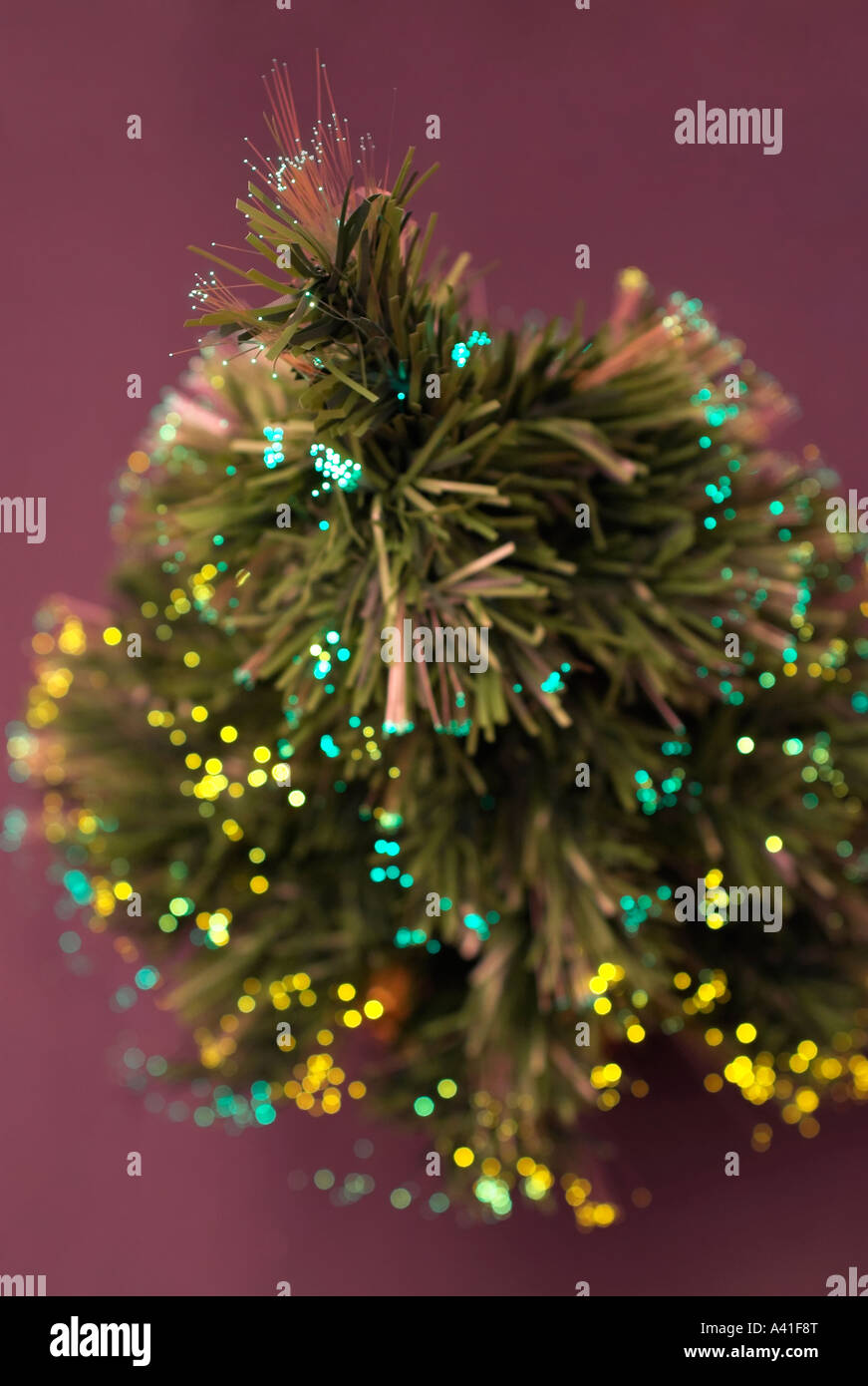 Arbre de Noël avec des lumières Banque D'Images