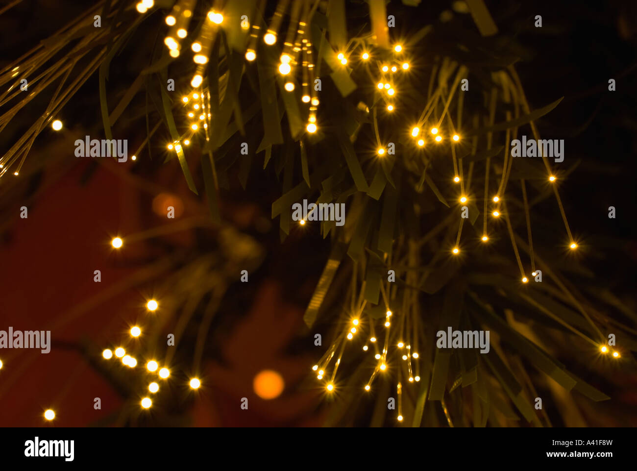 Arbre de Noël avec des lumières Banque D'Images