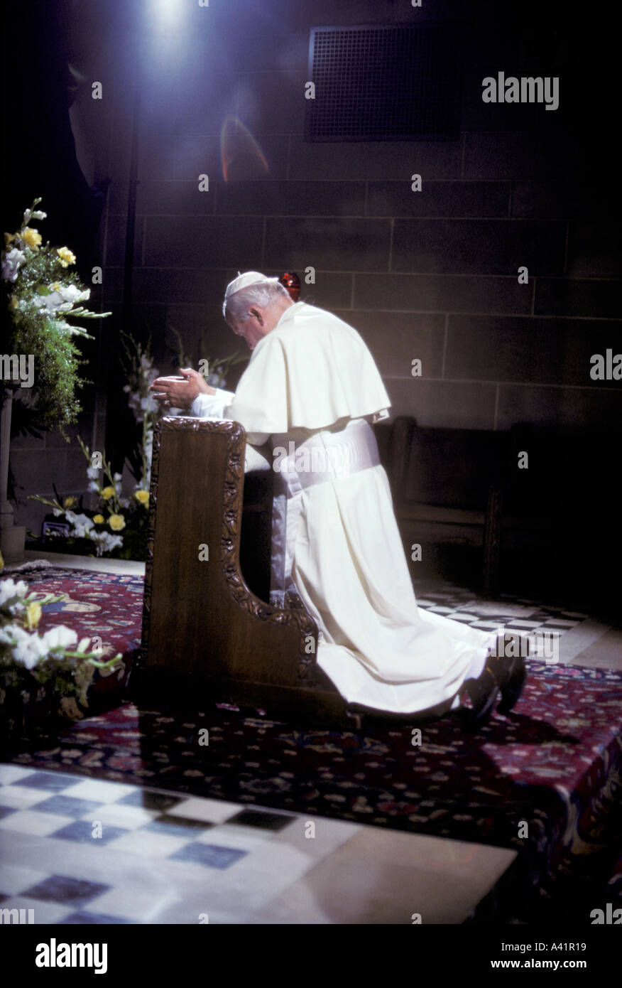 Le Pape Jean Paul II Visite Detroit Banque D'Images