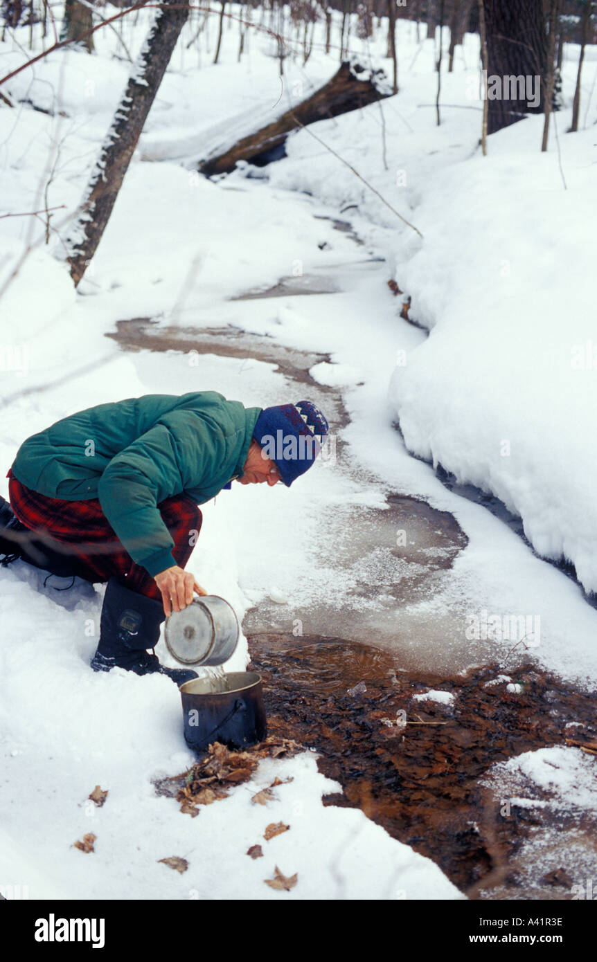 Le camping d'hiver dans la Péninsule Supérieure du Michigan Banque D'Images