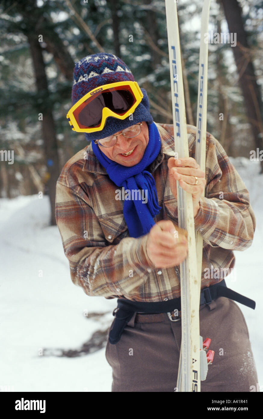 Le camping d'hiver dans la Péninsule Supérieure du Michigan Banque D'Images