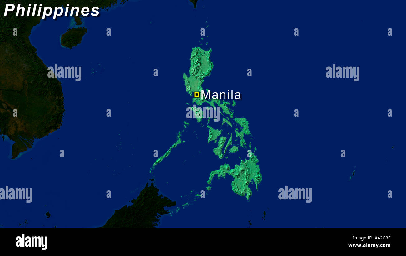 Image satellite de Manille aux Philippines a souligné Banque D'Images