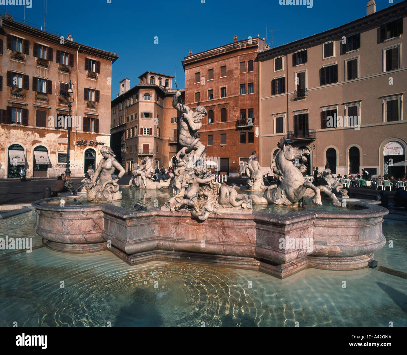 Rome Piazza Navona Fontaine par Bernini Banque D'Images