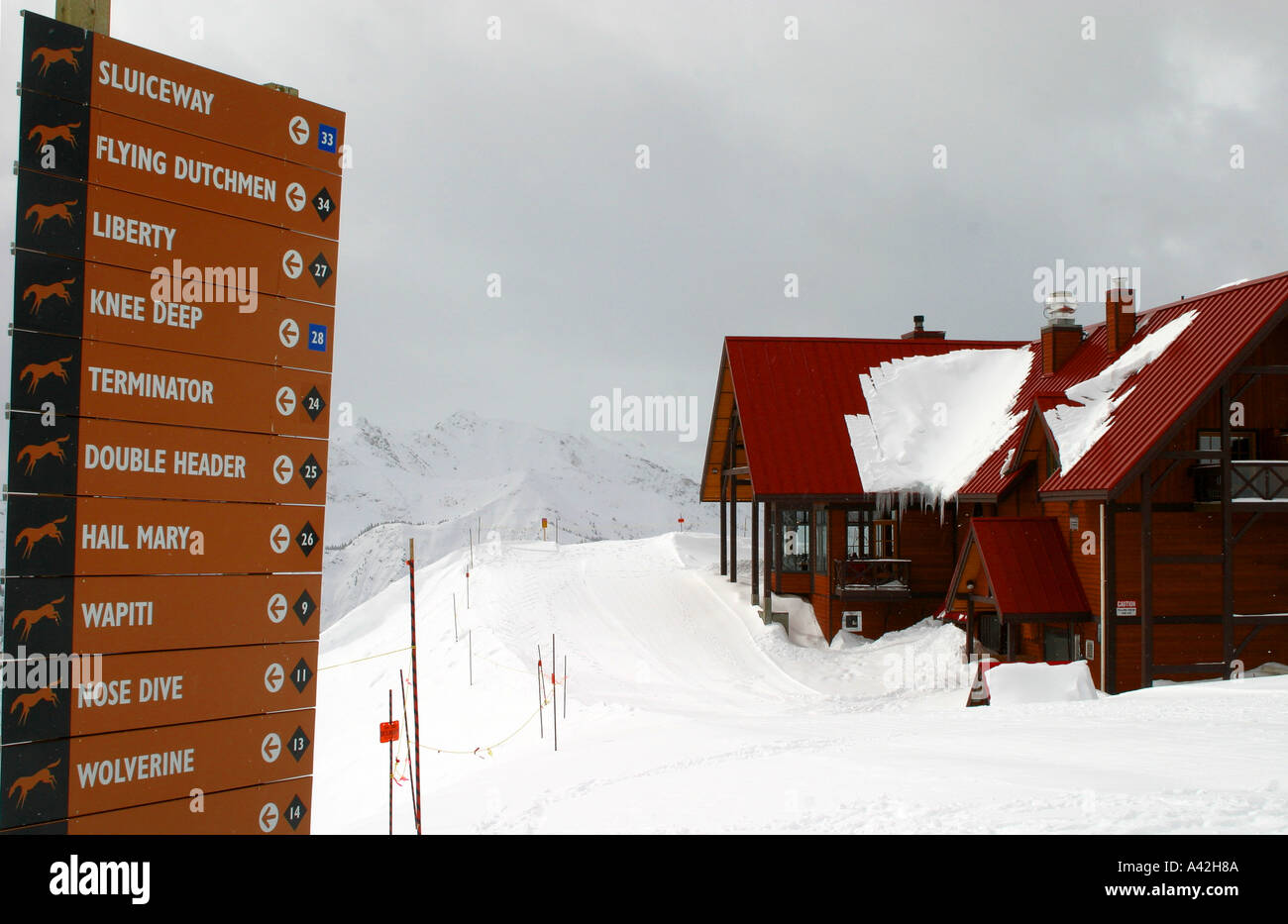 Ski dans les Rocheuses canadiennes Banque D'Images