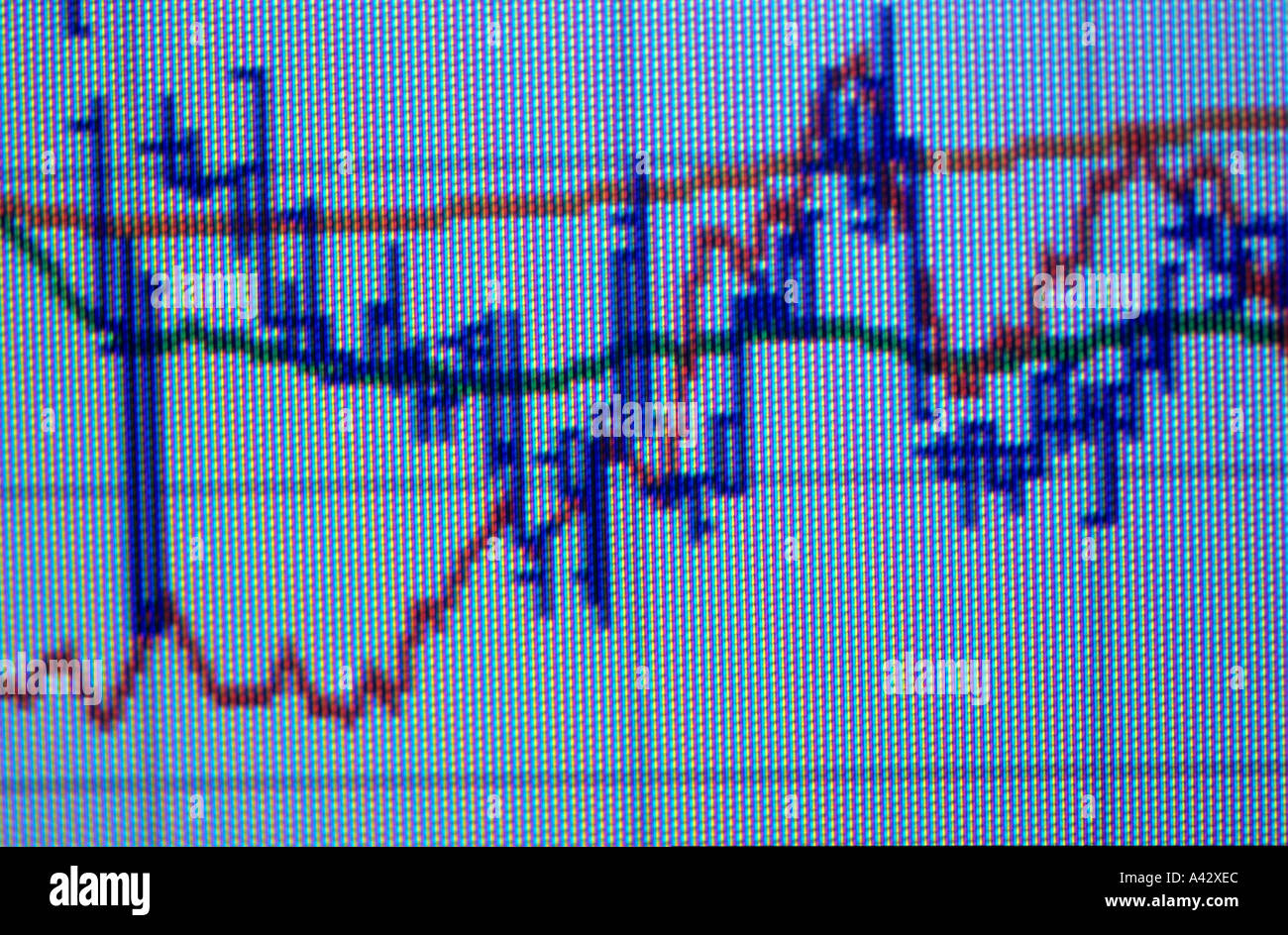 Les courbes de la bourse Banque D'Images