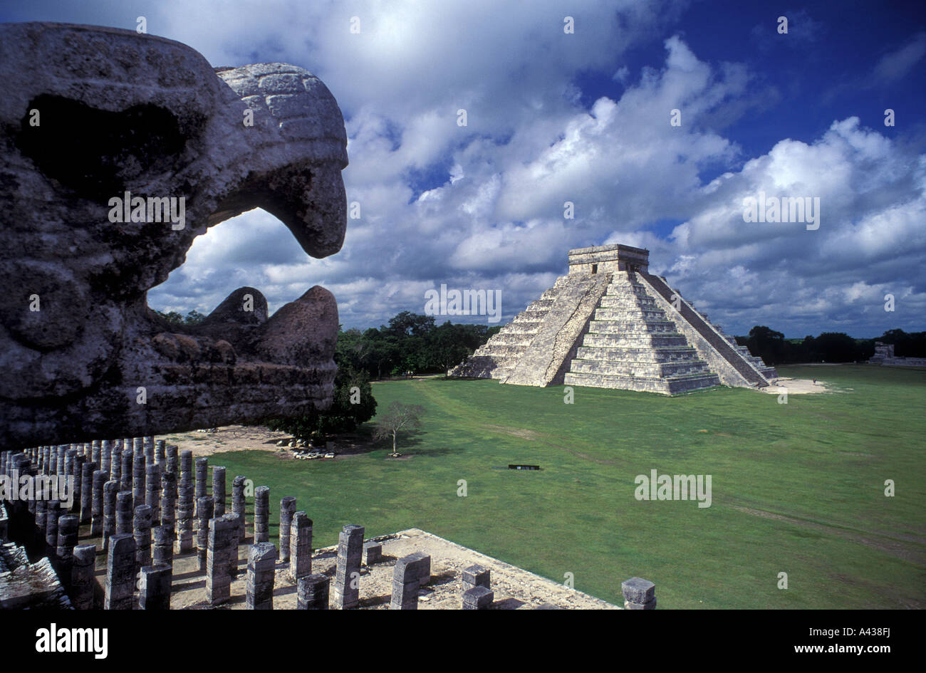 El Castillo Pyramide de Kukulcán Chichen Itza, Yucatan, Mexique. Banque D'Images