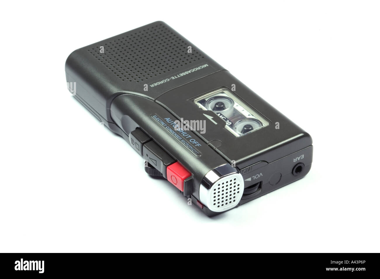Dictaphone enregistreur isolé sur fond blanc Banque D'Images