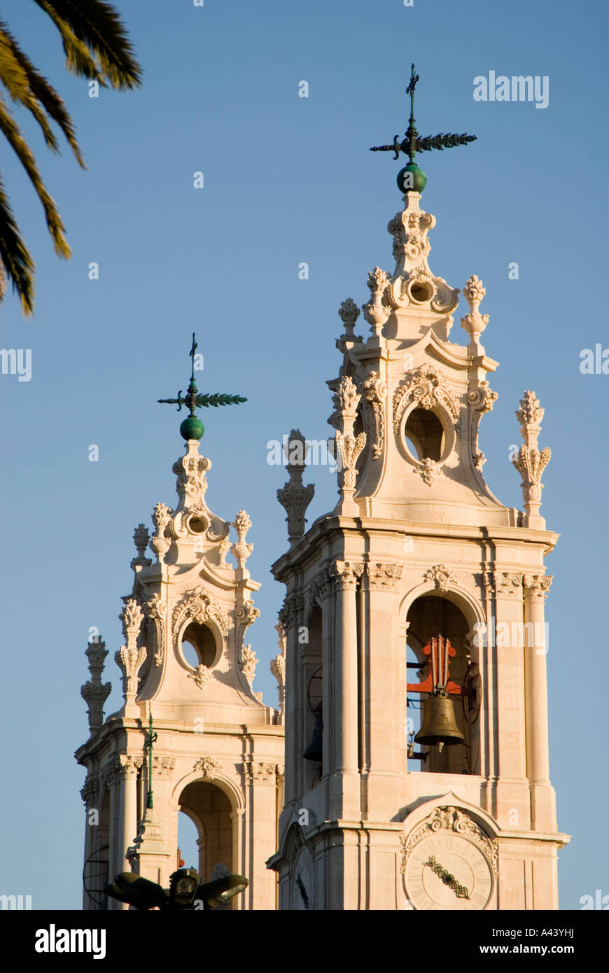 Fin du xviiie siècle, flèches de la basilique néoclassique da Estrela, dans l'arrondissement de ESTRELA Lisbonne Portugal Banque D'Images