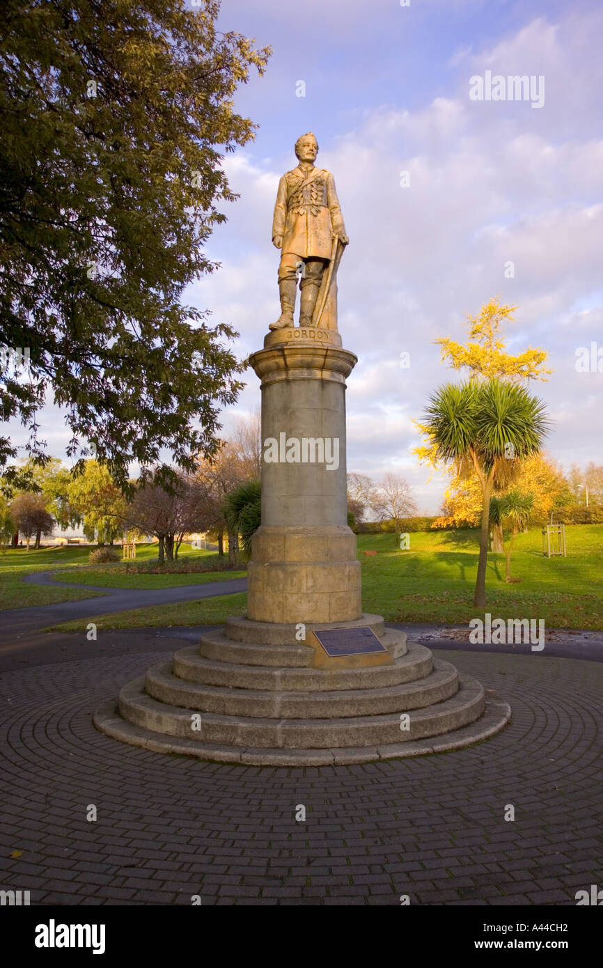 La staue du général Gordon à Fort Kent Gravesend Jardins Banque D'Images