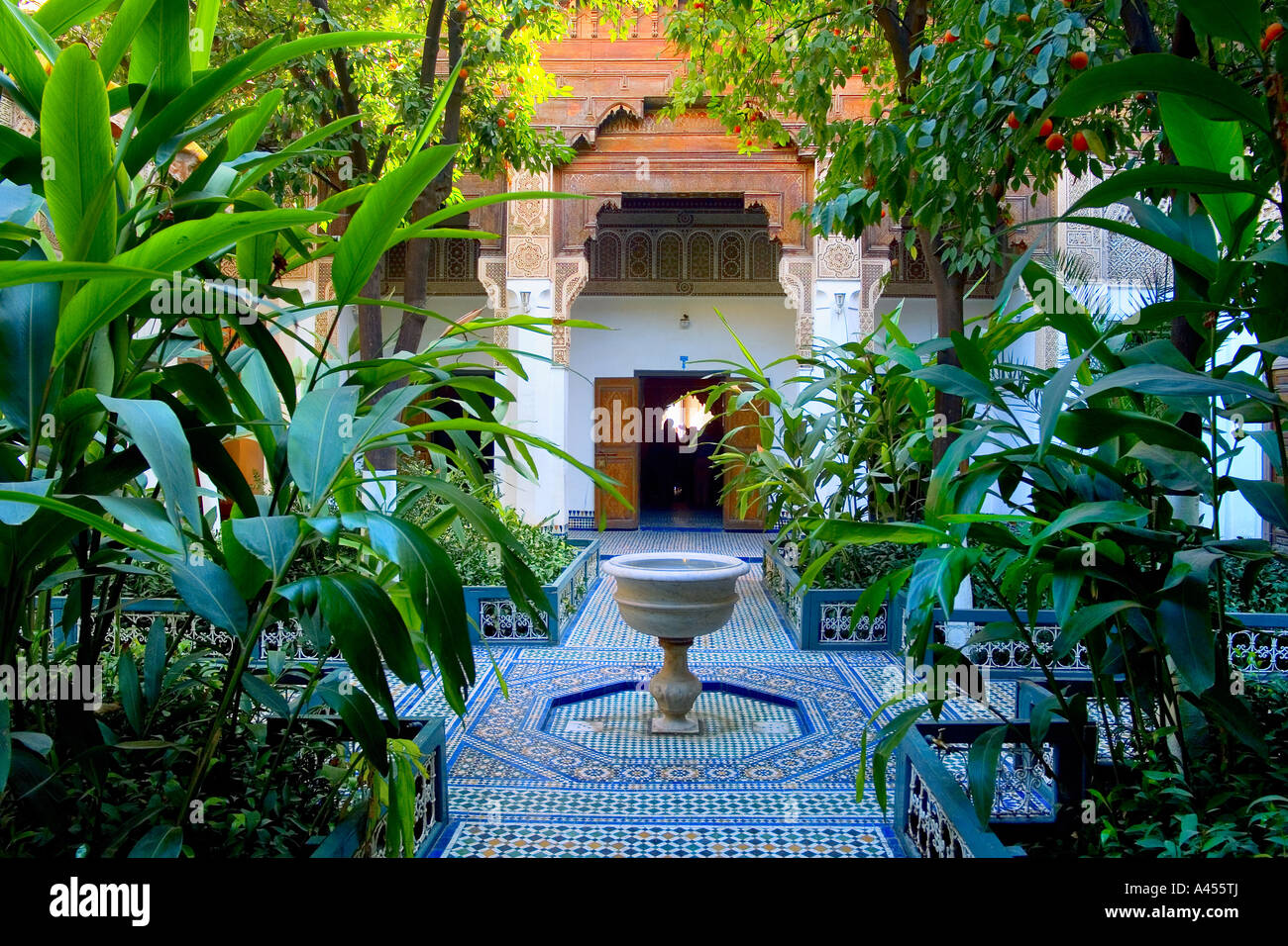 Riad à Bahia palace Marrakech Maroc Banque D'Images