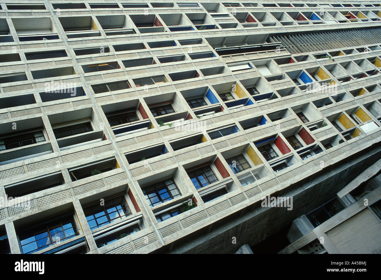 Marseille. France. La Cité radieuse de Marseille alias l'unité d'habitation de Marseille. Immeuble en béton de 1952 de le Corbusier. Banque D'Images