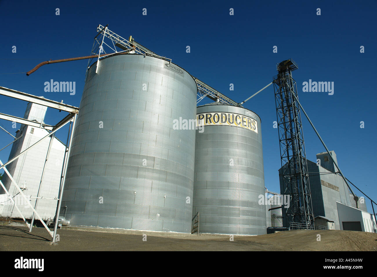 AJD56036 la Palouse, Pays, WA, Washington, Whitman Comté, élévateurs à grain Banque D'Images
