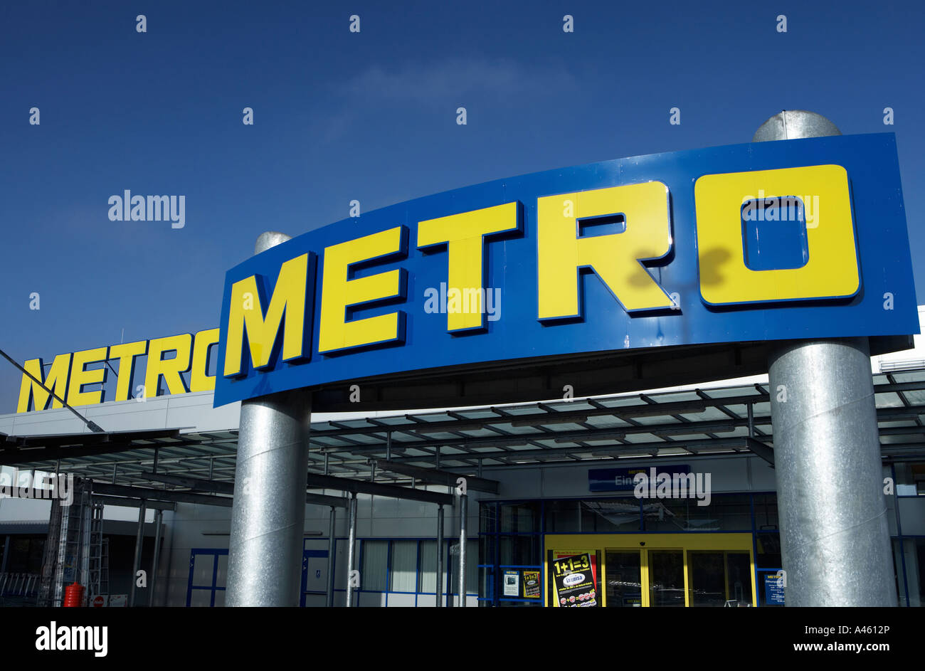Entrée de Metro Cash and carry, Allemagne Banque D'Images