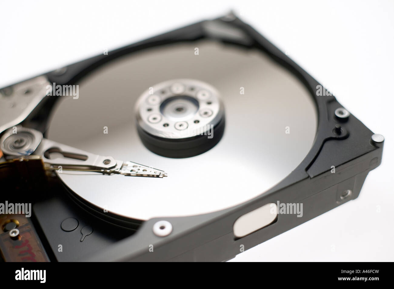 Intérieur d'un disque dur d'ordinateur Banque D'Images