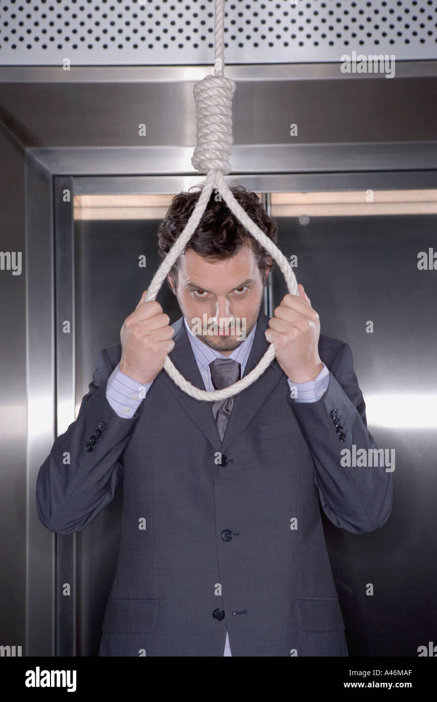 Business man noose around neck Banque de photographies et d’images à haute résolution Alamy
