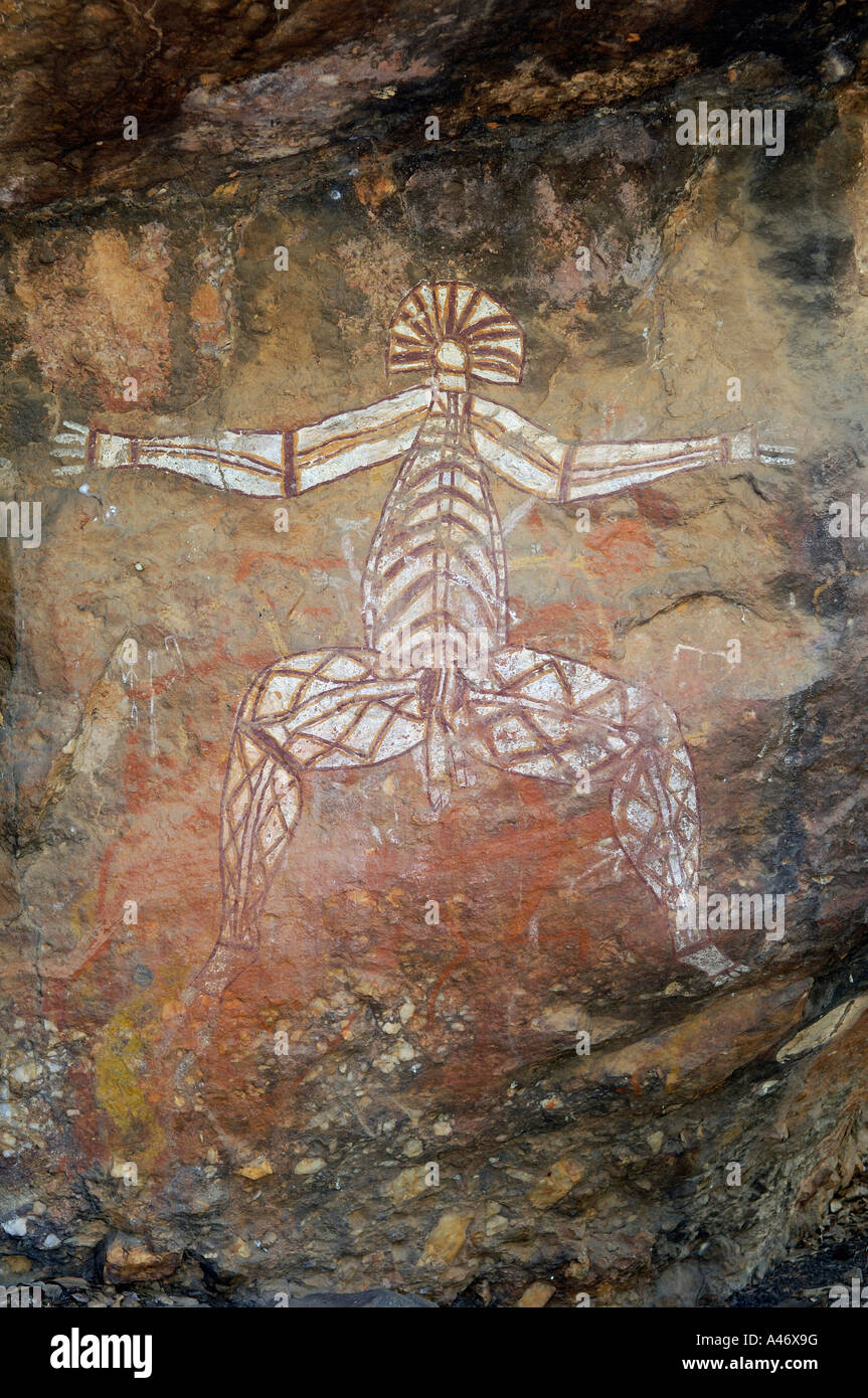 20000 ans de peintures des aborigènes de Nourlangie, Territoire du Nord, Australie Banque D'Images