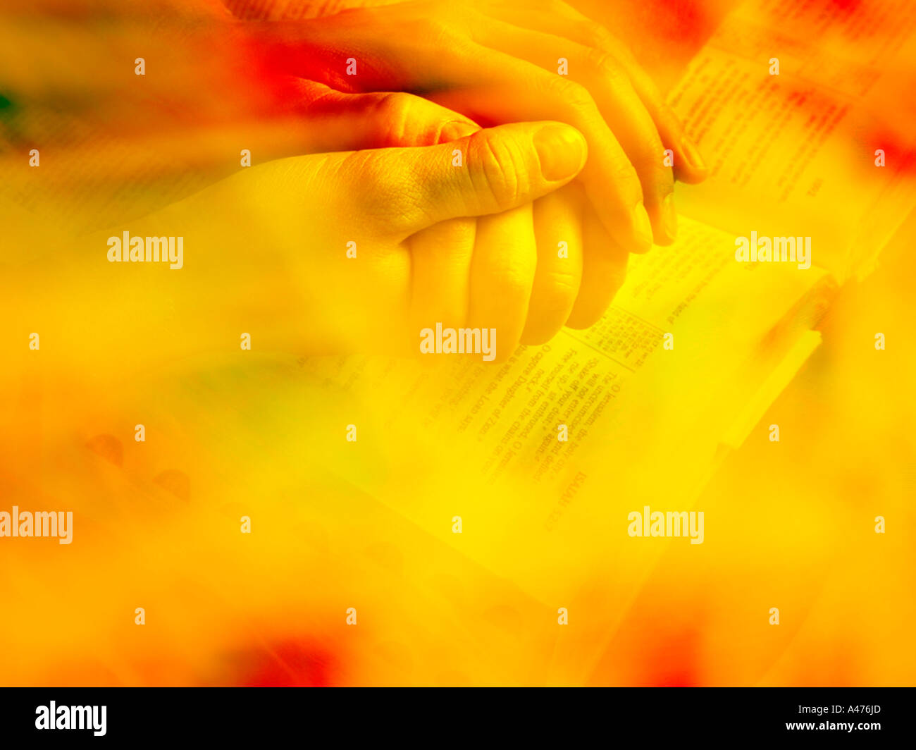 Prier la Parole de Dieu Banque D'Images