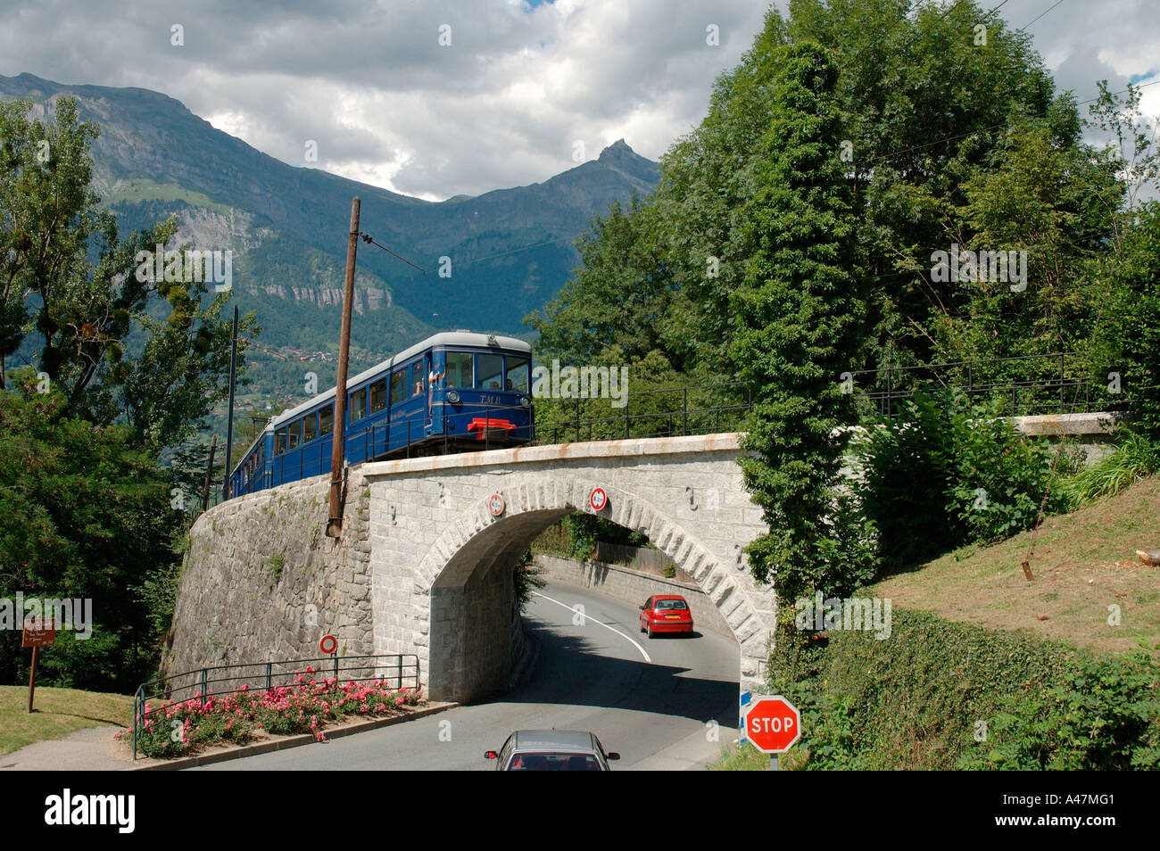 Tramway du Mont-Blanc Saint-Gervais-les-Bains Banque D'Images