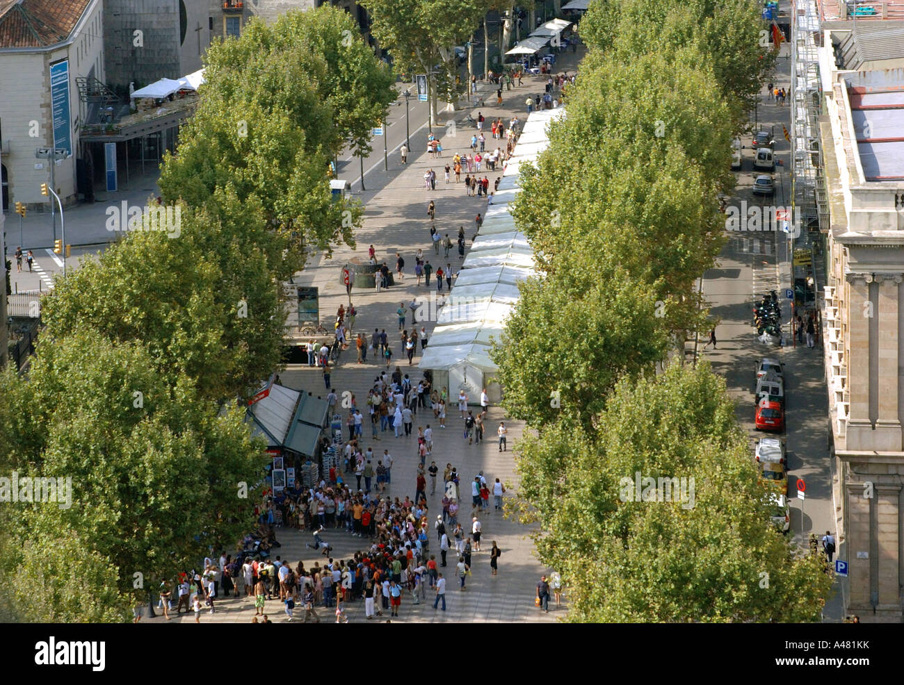 Vue panoramique de Las Ramblas Barcelona LA CATALOGNE CATALOGNE CATALOGNE Barça Barça Costa Brava España Espagne Europe Banque D'Images