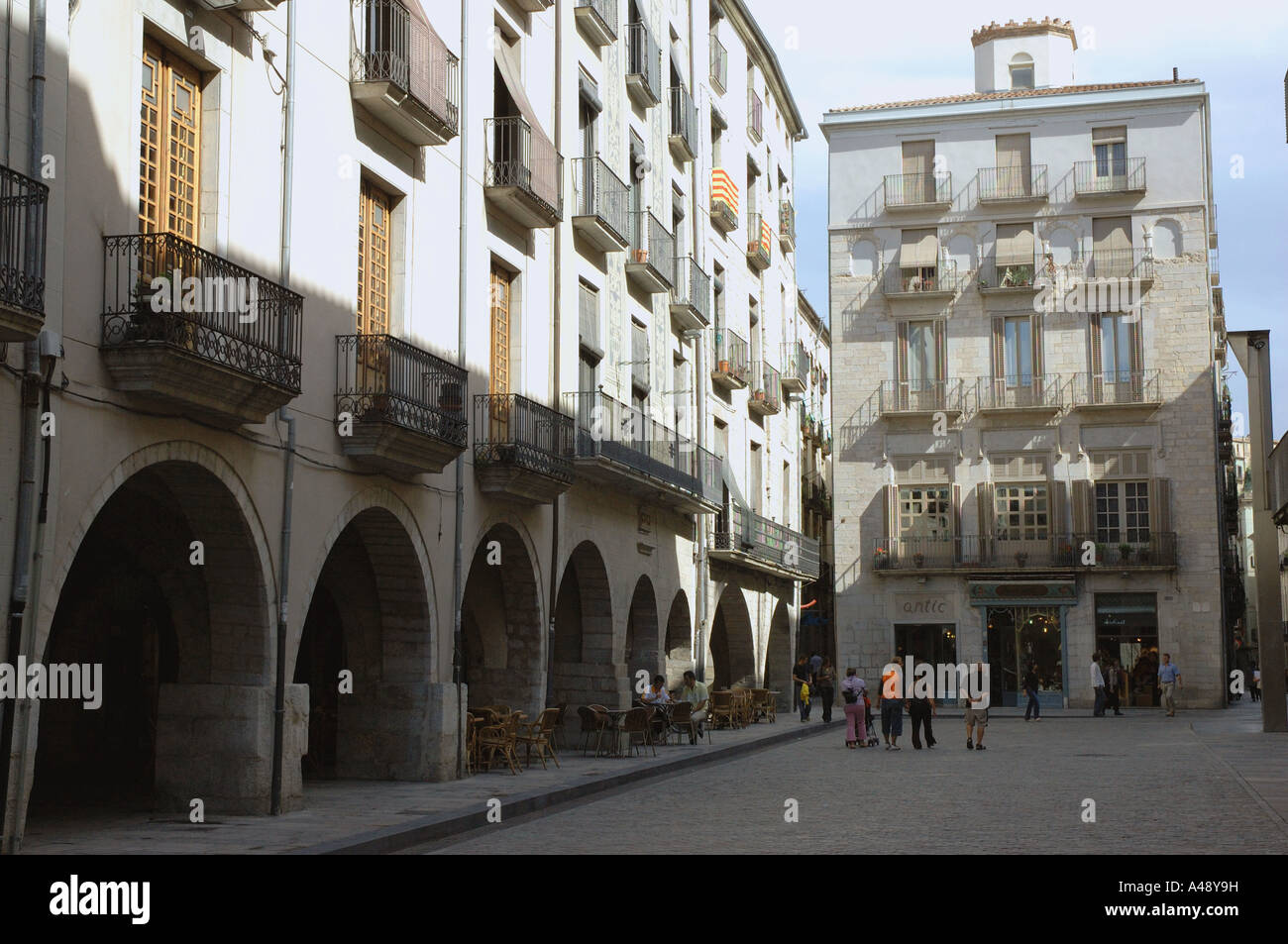 Vue sur la Rambla de la Libertad 7 Libery Gérone Gérone Catalogne Catalogne Cataluña España Espagne Europe Banque D'Images