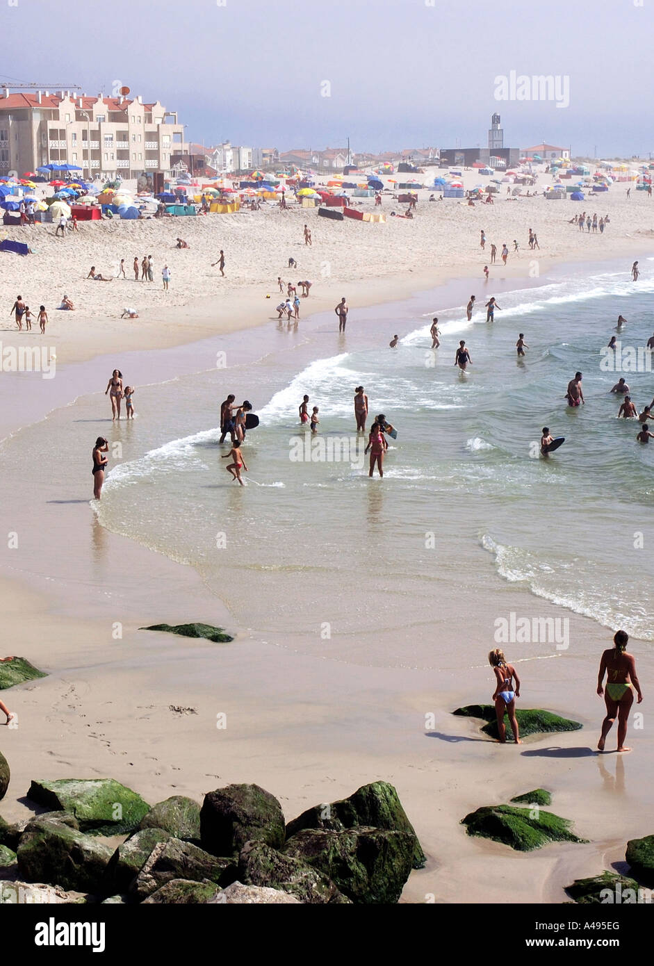 Vue Panoramique Mer Plage Praia Da Barra Costa De Prata