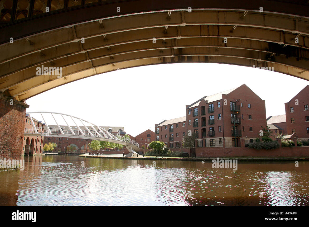 Le Castlefield Manchester Royaume-uni pont des marchands et de l'entrepôt Banque D'Images