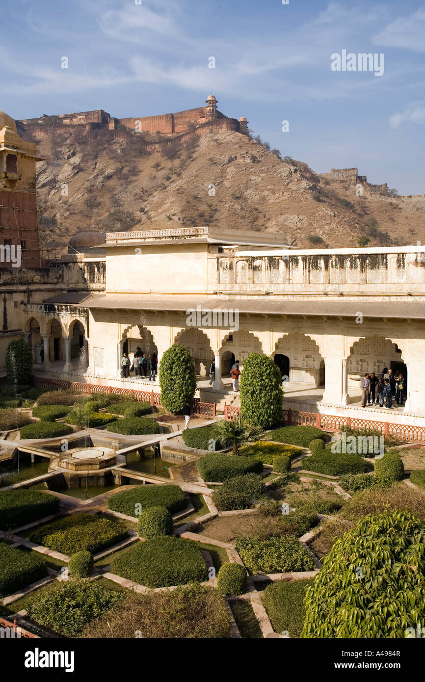 Inde Rajasthan Fort Amber enrichissement supérieur de la de la Jai Mandir Gardens Banque D'Images