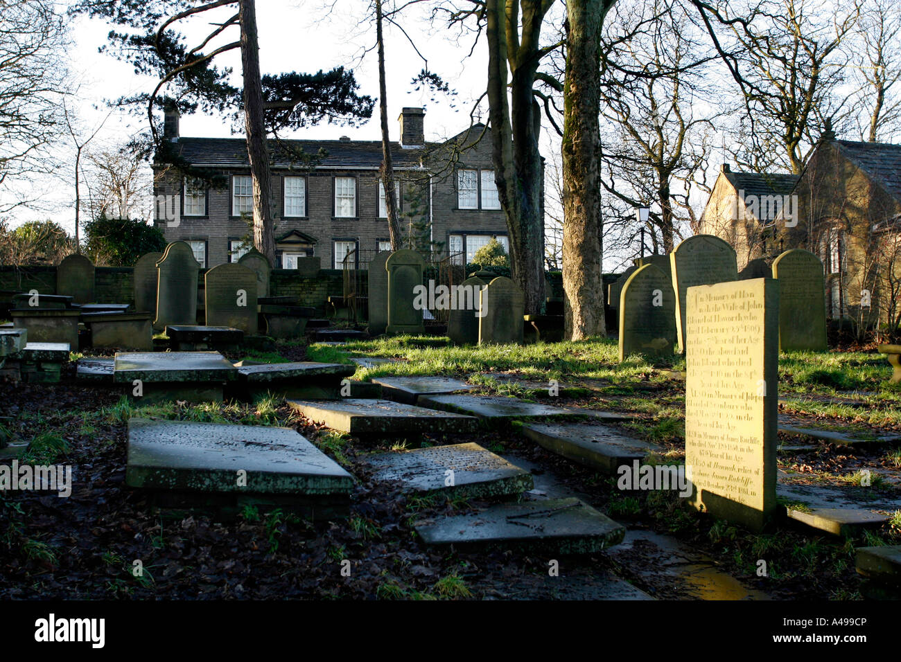 Bronte Parsonage Museum et cimetière Banque D'Images