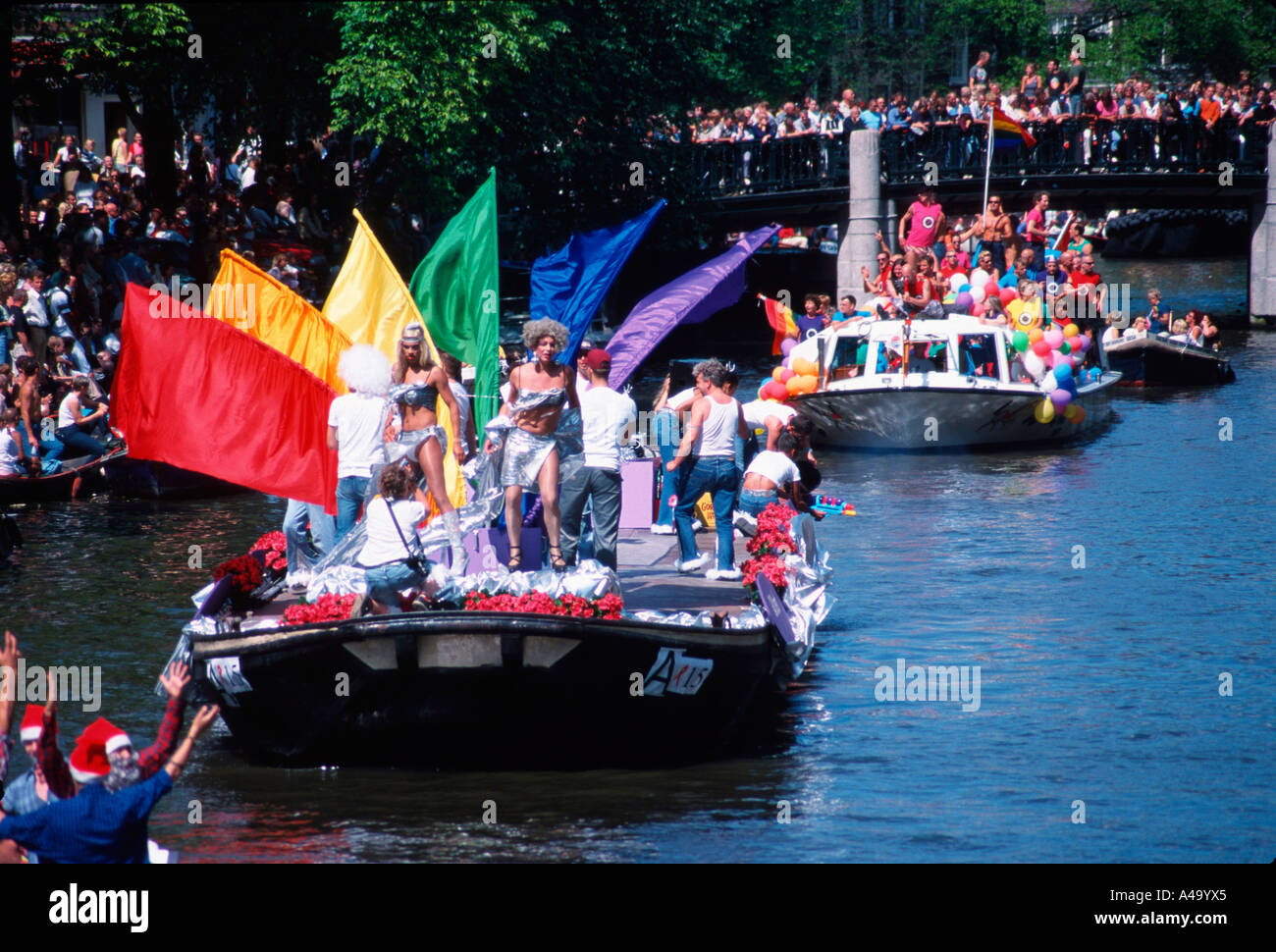 Parade Gay / Amsterdam Banque D'Images
