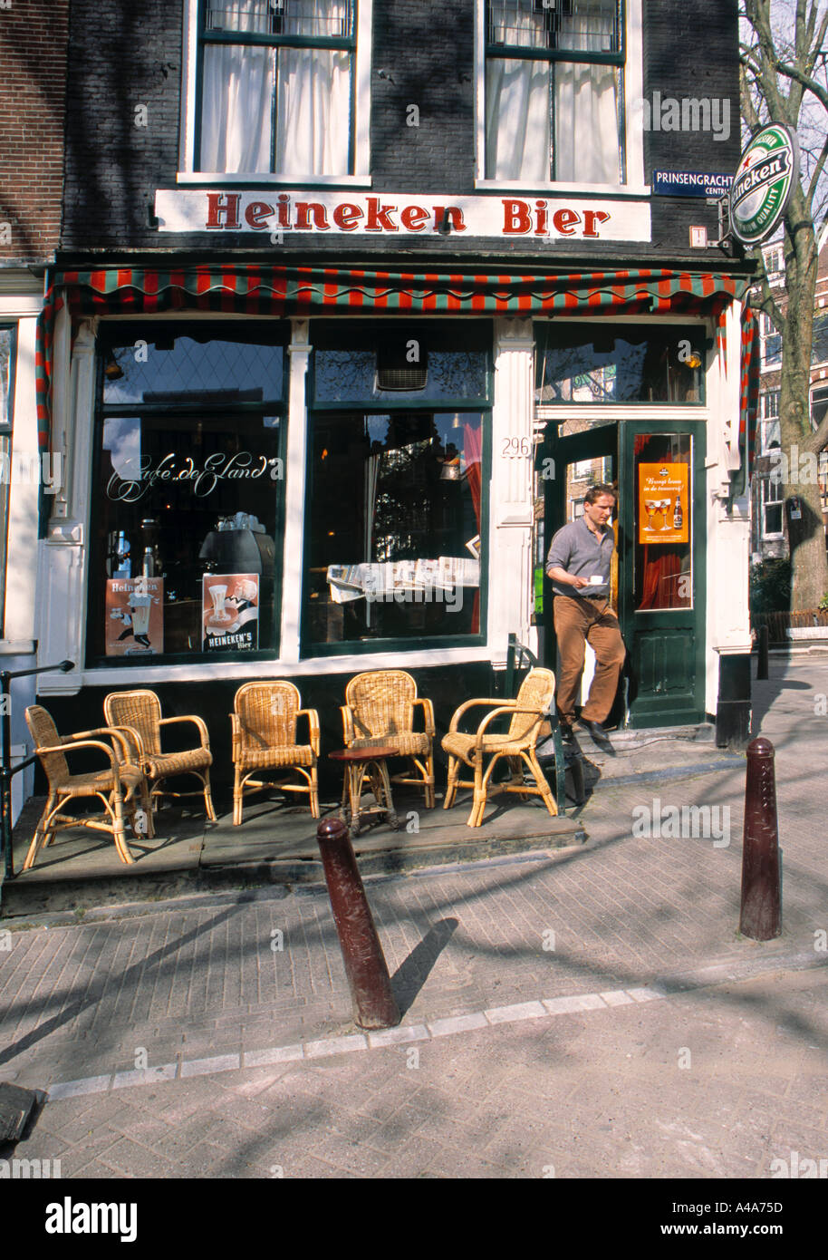 Cafe, Prinsengracht, Amsterdam, Pays-Bas Banque D'Images