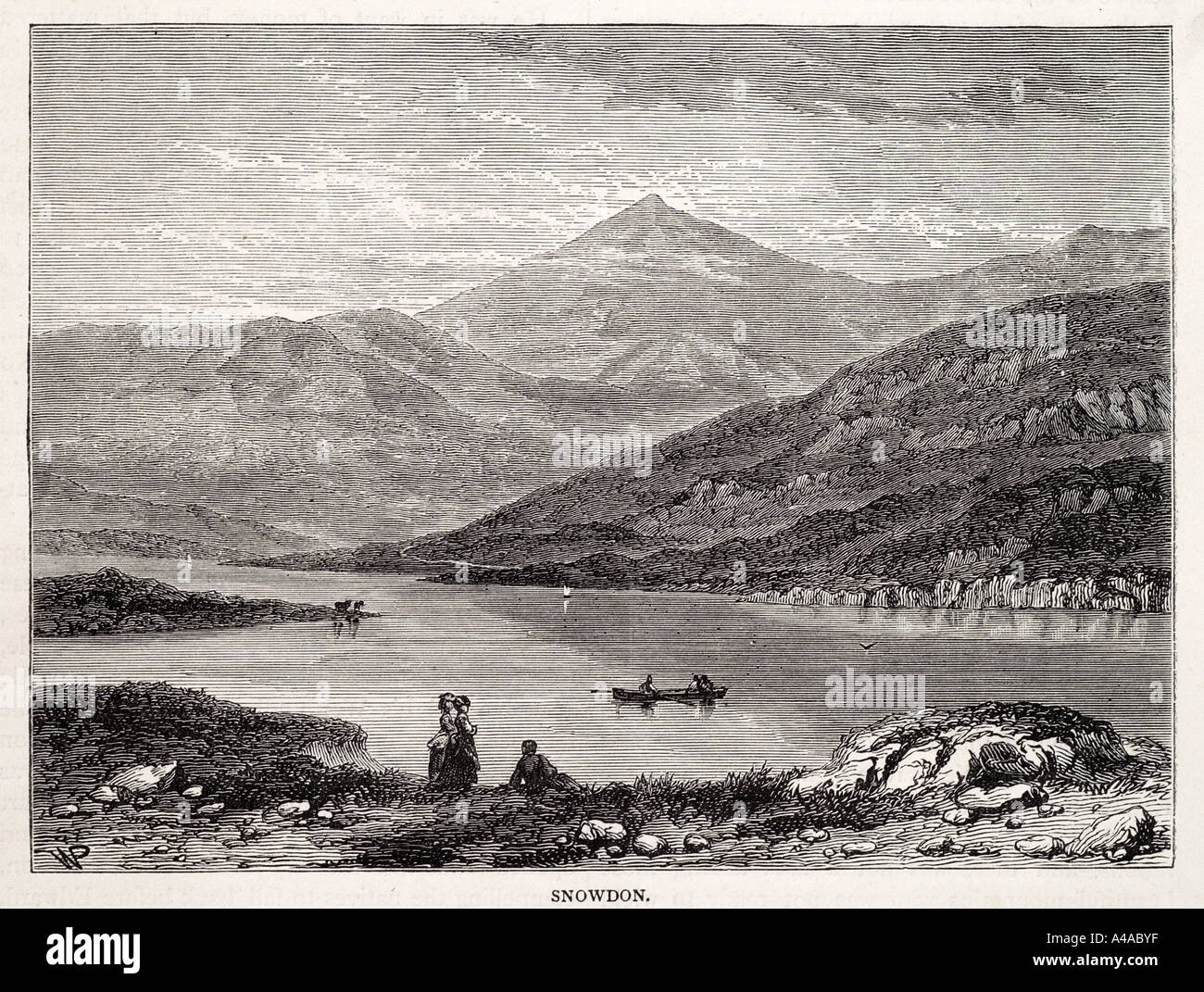 Pays de Galles snowdon uk go lake Mountain Hill Climb voyage à distance à pied visiter Banque D'Images