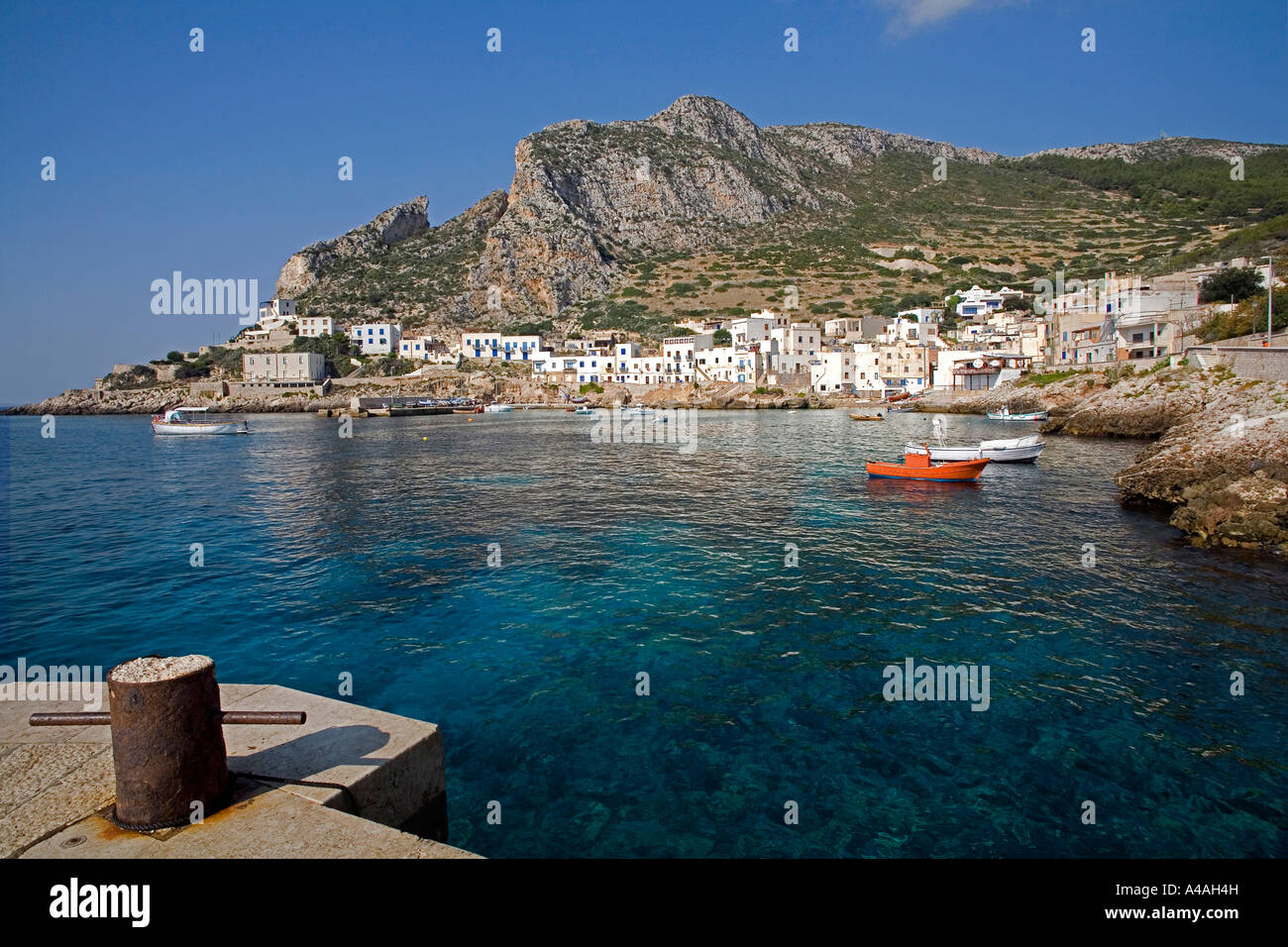 Levanzo paysage Îles Égades Sicile Italie Banque D'Images