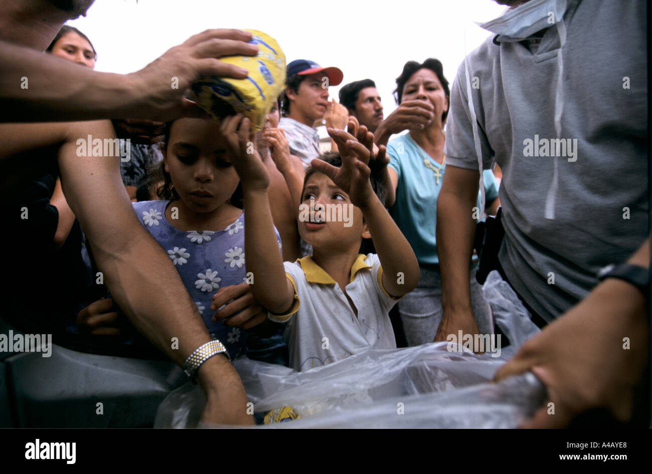 Quake en Colombie 1999 - Dans la petite ville de Barcelone où neuf personnes sont mortes des visiteurs de Medellin donner du papier toilette Banque D'Images