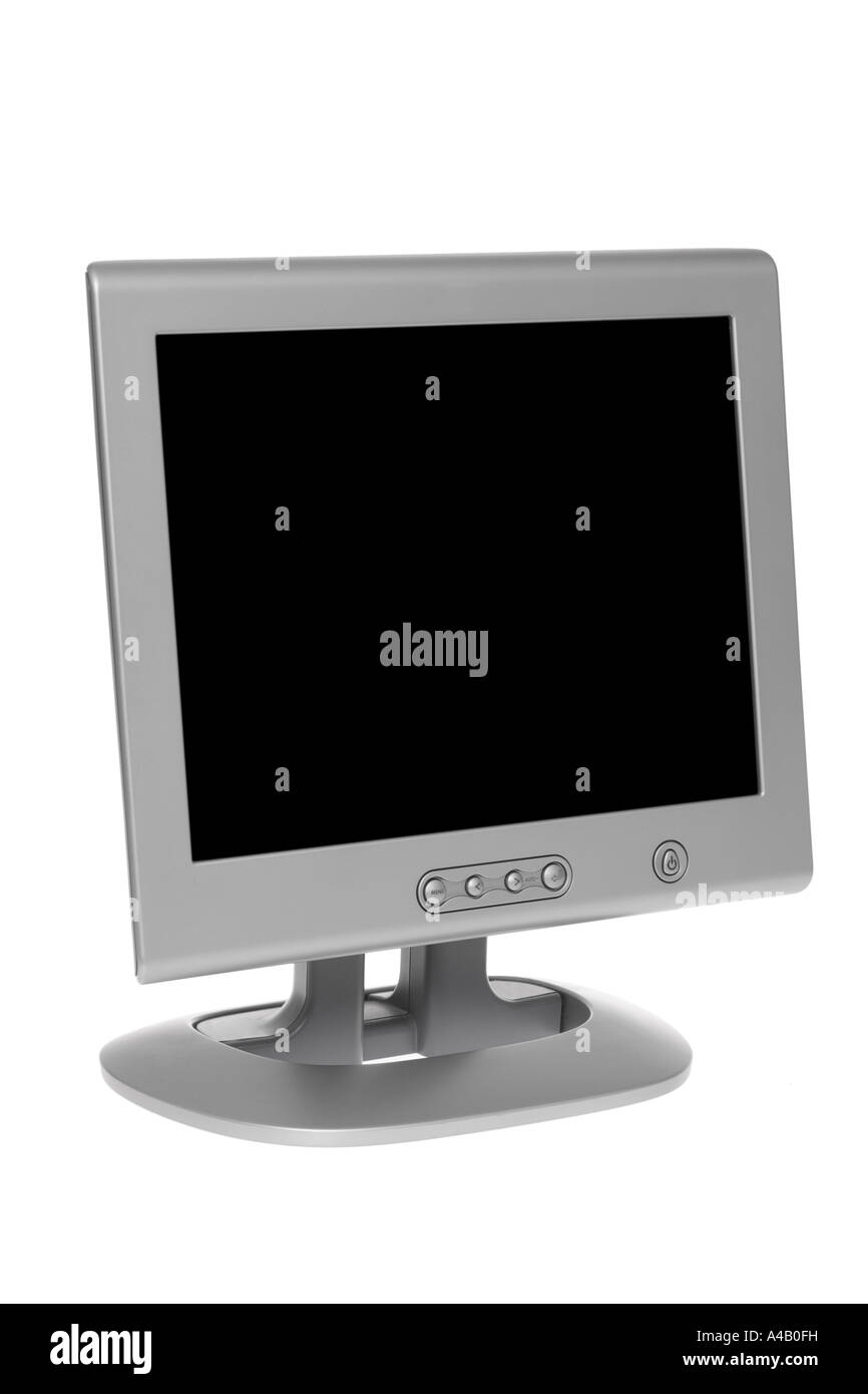 Écran d'ordinateur découper sur fond blanc Banque D'Images