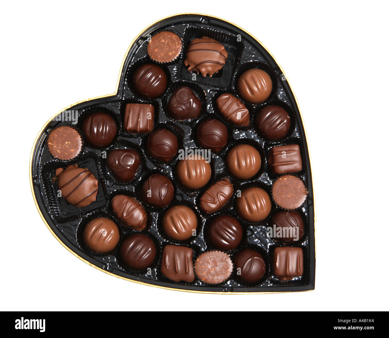 Boîte en forme de coeur de la Saint Valentin Chocolats Banque D'Images