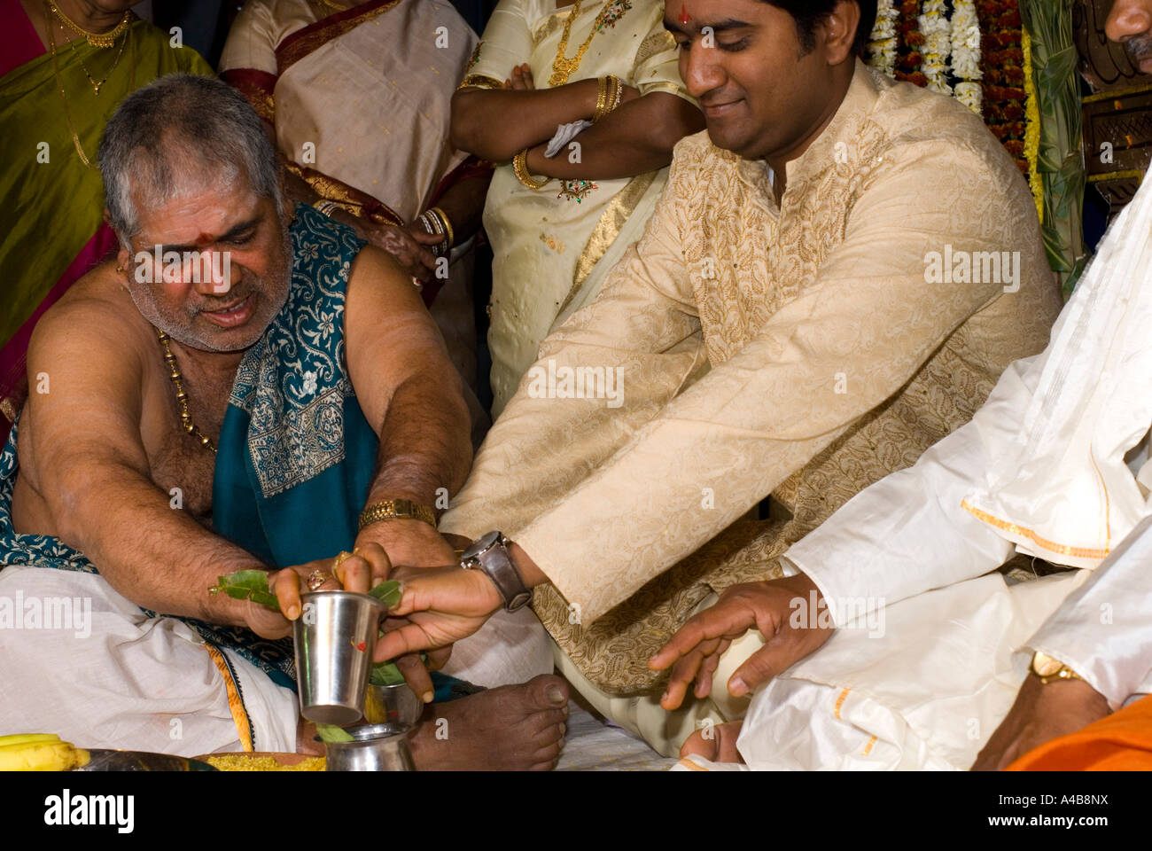 Image de mariage hindou traditionnel à Hyderabad Inde Banque D'Images