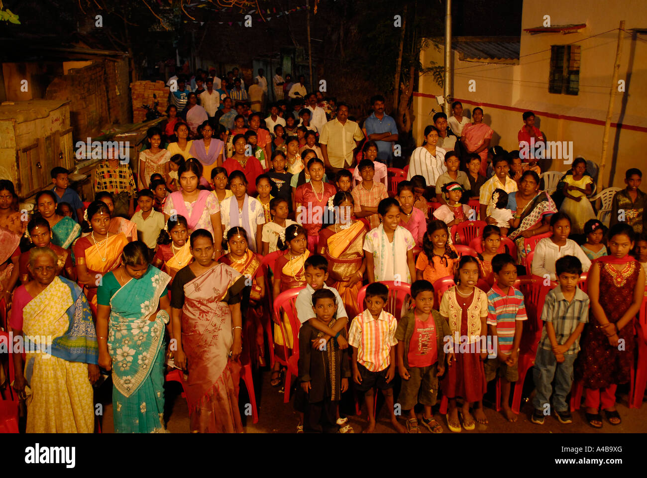 Image de l'auditoire de la population Dalit à la fête de la République Banque D'Images