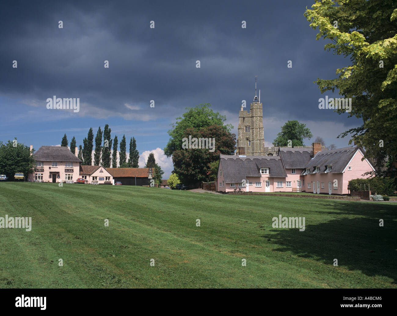 Village de Cavendish Printemps Suffolk Banque D'Images