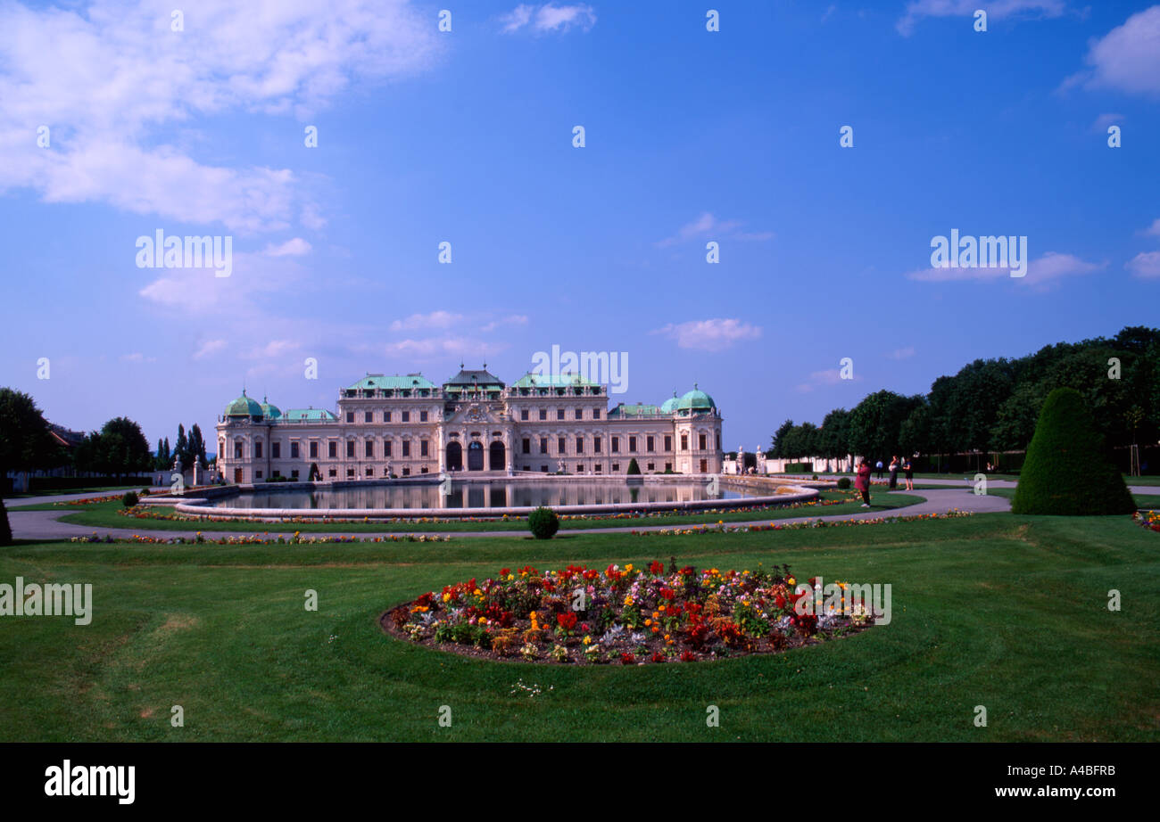 Jardins et Palais du Belvédère à Vienne, Autriche. Banque D'Images